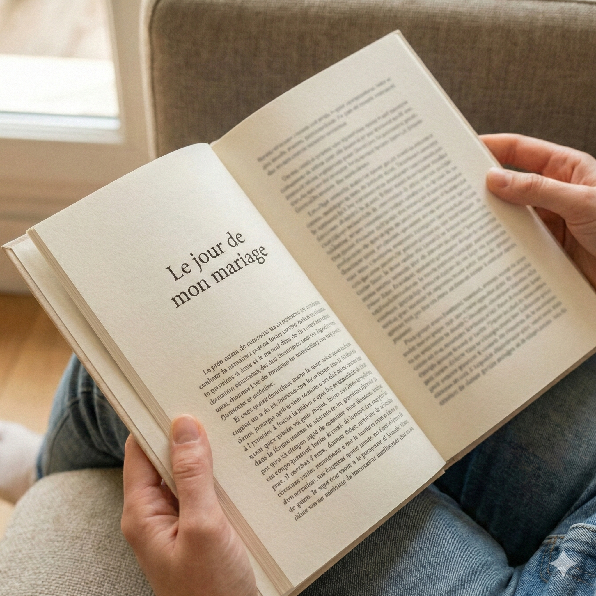 Personne lisant un livre de mémoires Raconteo